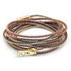 Five-Ten Brass and Rose Gold Zipper Bracelet and Necklace in One