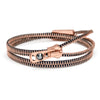 Rose gold bracelet zipped for 2 strands