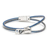 Single Blue and Steel Zipper Bracelet