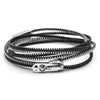 Triple-Six Half Steel Half Black Zipper Bracelet and Necklace in One