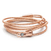 Triple-Six Peach and Rose-Gold Zipper Bracelet and Necklace in One
