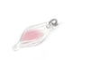 Larger blown glass capsule charm with powder pink feather inside