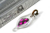 Glass Capsule with Pink Polka Dot Feather